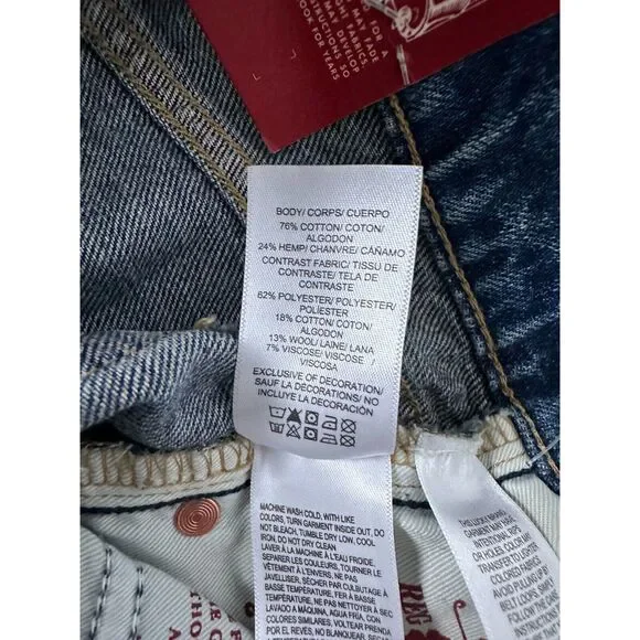 Lucky Legend Mid Rise Boyfriend High Bluff Patchwork Blue Denim Jeans Size 0/25